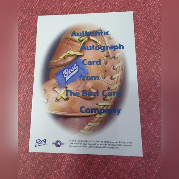 Kris Benson 1998 Best AUTHENTIC AUTOGRAPH Carolina Mud Cats Pittsburgh Pirates. - Picture 5 of 9